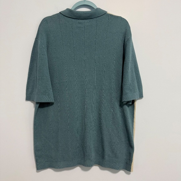 Art of Rhetoric Mens XL Blue Fish Sardinas Full Button Polo Collared Sweater - Picture 3 of 6